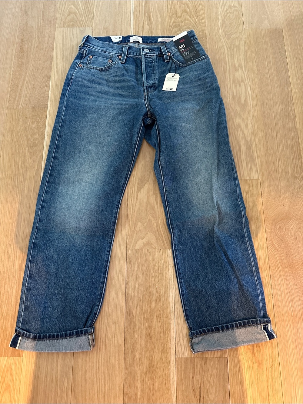 Levi's Straight-Leg Jeans in Medium Blue Wash